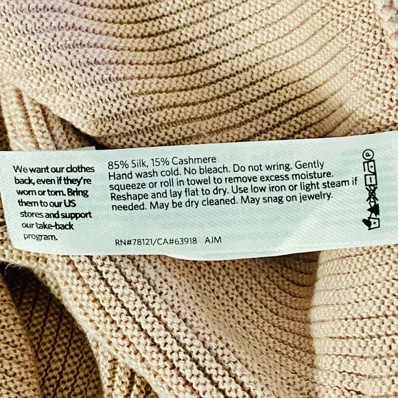 Eileen Fisher Powder Pink Silk & Cashmere Blend Straight Cardigan Sweater - Picture 10 of 11